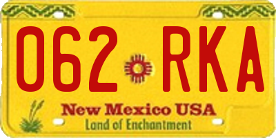 NM license plate 062RKA