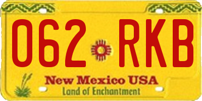 NM license plate 062RKB