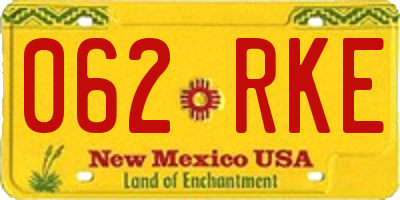 NM license plate 062RKE