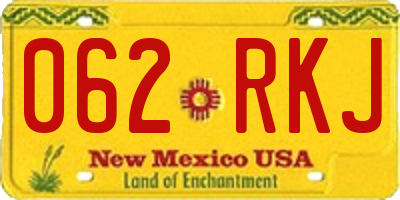 NM license plate 062RKJ