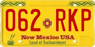 NM license plate 062RKP