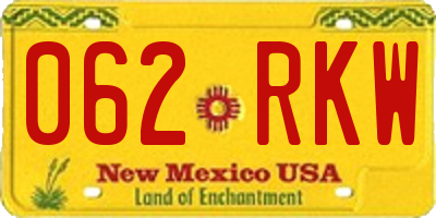 NM license plate 062RKW