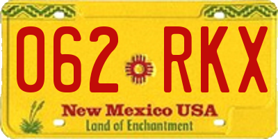 NM license plate 062RKX