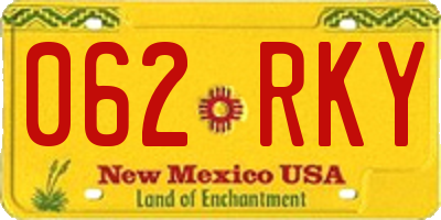 NM license plate 062RKY
