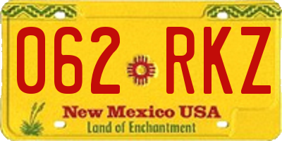 NM license plate 062RKZ