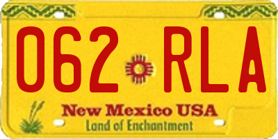 NM license plate 062RLA
