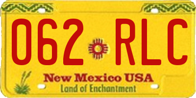 NM license plate 062RLC