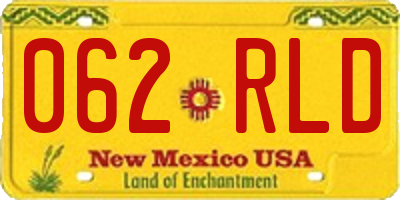 NM license plate 062RLD