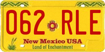 NM license plate 062RLE