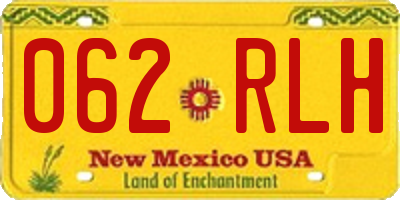 NM license plate 062RLH