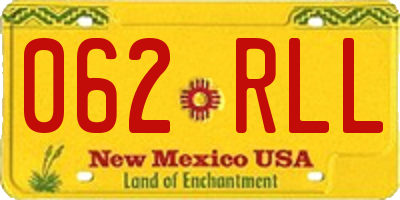 NM license plate 062RLL