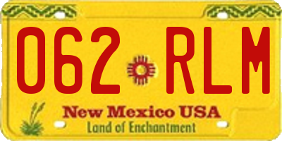 NM license plate 062RLM