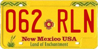 NM license plate 062RLN