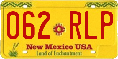 NM license plate 062RLP