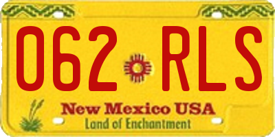 NM license plate 062RLS