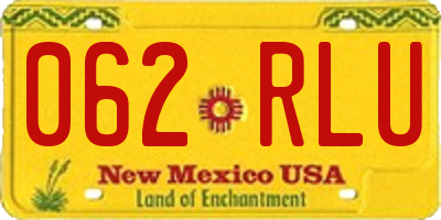 NM license plate 062RLU