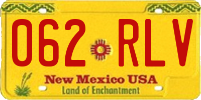 NM license plate 062RLV