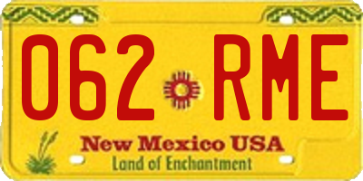 NM license plate 062RME