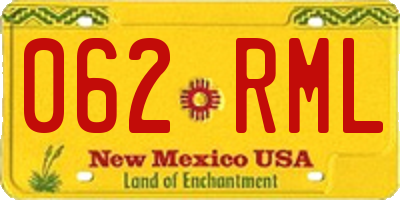 NM license plate 062RML