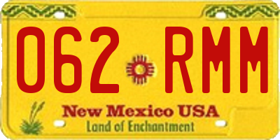 NM license plate 062RMM