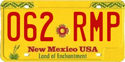 NM license plate 062RMP