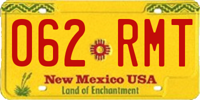 NM license plate 062RMT