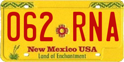 NM license plate 062RNA