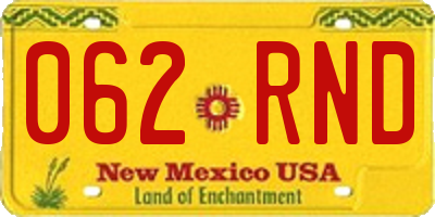 NM license plate 062RND