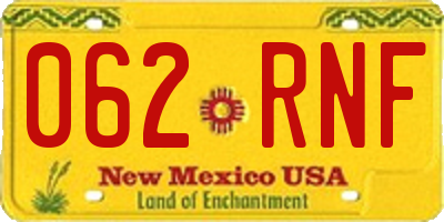 NM license plate 062RNF