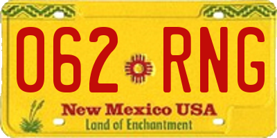 NM license plate 062RNG