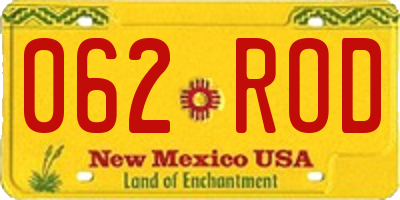 NM license plate 062ROD