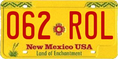 NM license plate 062ROL