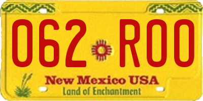NM license plate 062ROO