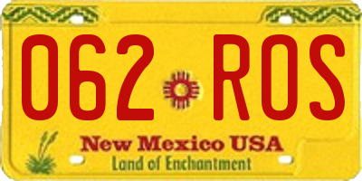 NM license plate 062ROS