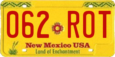 NM license plate 062ROT