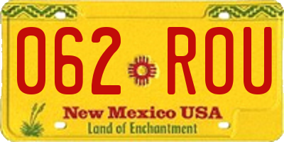 NM license plate 062ROU