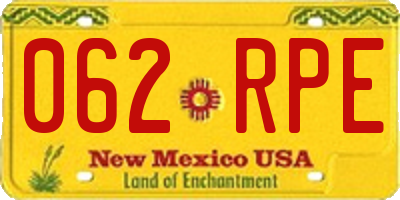 NM license plate 062RPE