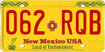 NM license plate 062RQB