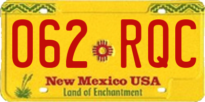 NM license plate 062RQC