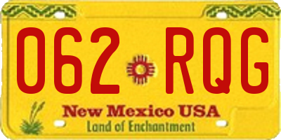 NM license plate 062RQG