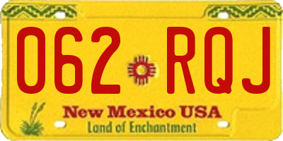 NM license plate 062RQJ