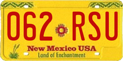NM license plate 062RSU