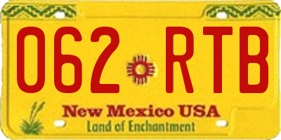 NM license plate 062RTB