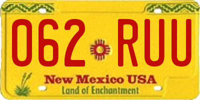 NM license plate 062RUU