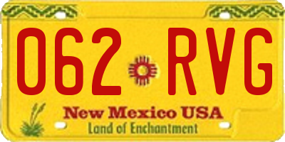 NM license plate 062RVG