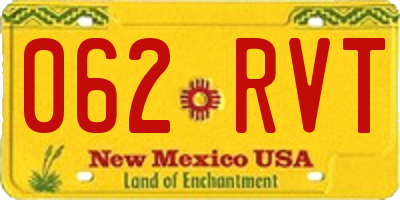 NM license plate 062RVT