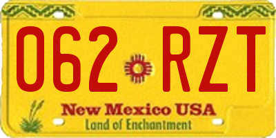 NM license plate 062RZT