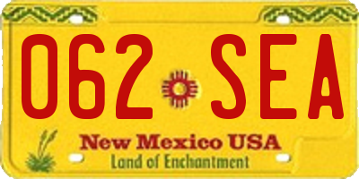 NM license plate 062SEA