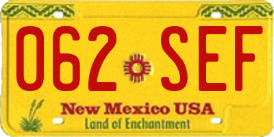 NM license plate 062SEF