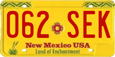 NM license plate 062SEK